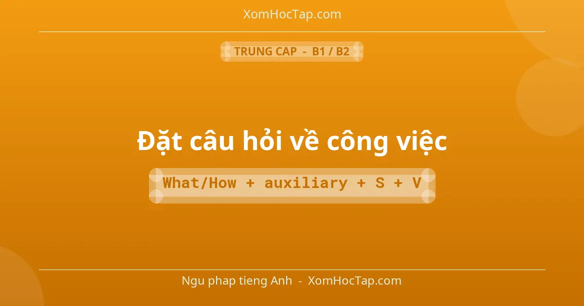 Ngu phap tieng Anh: Đặt câu hỏi về công việc - Cong thuc: What/How + auxiliary + S + V