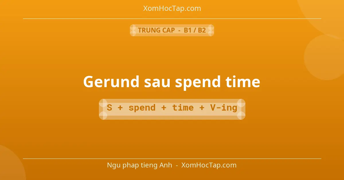 Ngu phap tieng Anh: Gerund sau spend time - Cong thuc: S + spend + time + V-ing