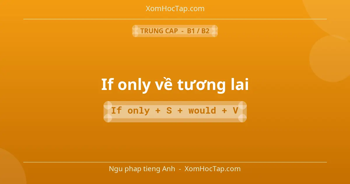 Ngu phap tieng Anh: If only về tương lai - Cong thuc: If only + S + would + V