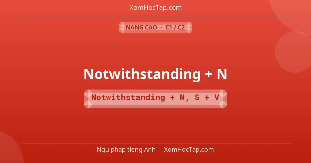Ngu phap tieng Anh: Notwithstanding + N - Cong thuc: Notwithstanding + N, S + V