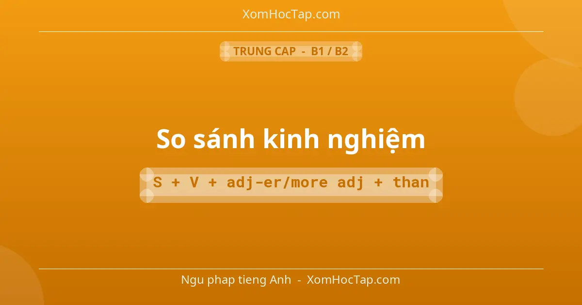 Ngu phap tieng Anh: So sánh kinh nghiệm - Cong thuc: S + V + adj-er/more adj + than