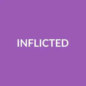 Từ vựng inflicted: [động từ] Gây ra (đau đớn, tổn hại).